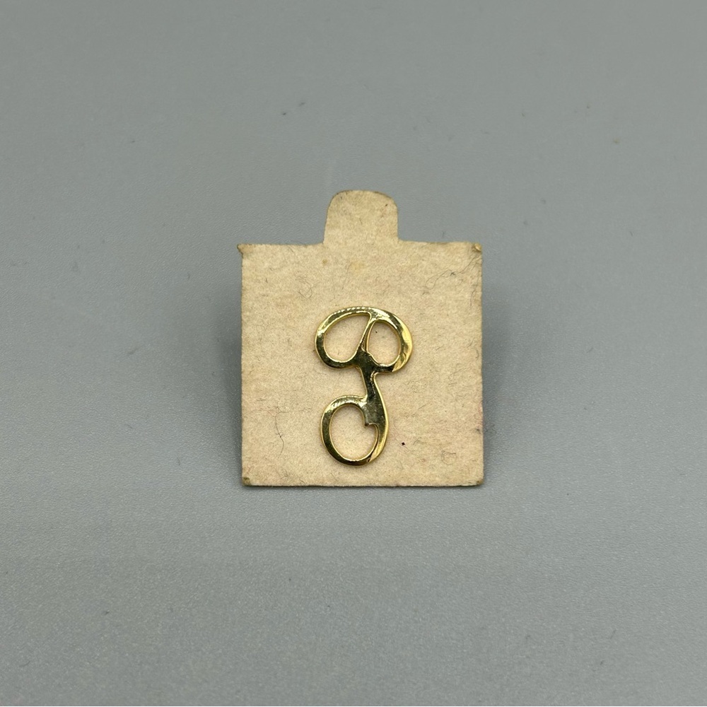 Vintage Gold Tone Letter “P” Pin | Initial Monogram Brooch Lapel Scarf